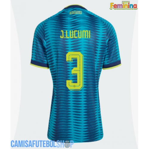 Camisa de time de futebol Colômbia Jhon Lucumi #3 Replicas 2º Equipamento Feminina Mundo 2026 Manga Curta